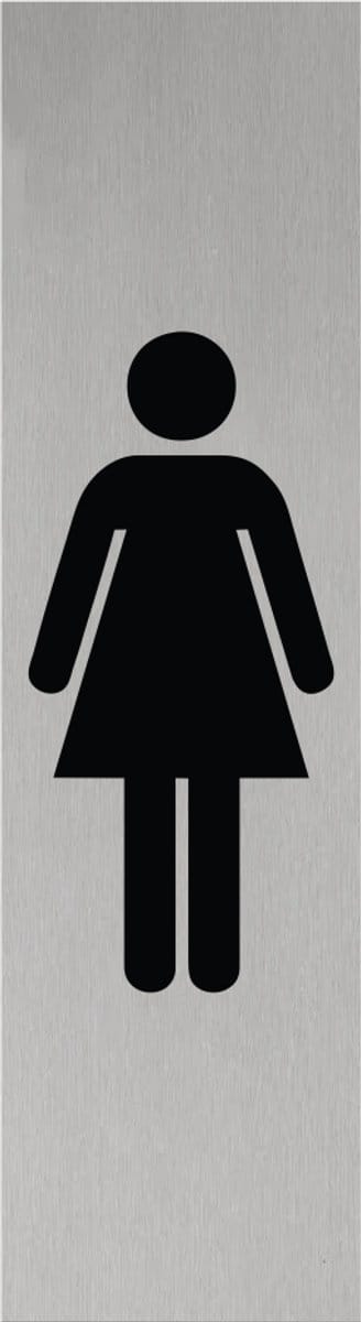 CombiCraft Aluminium deurbordje Dames pictogram 165x45mm - per stuk