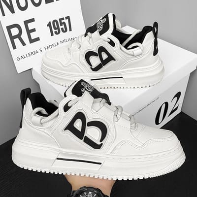Herfst Herenschoenen Nieuwe Ademende Witte Schoenen Heren Koreaanse Stijl Trendy Veelzijdig Sneakers met Dikke Zool Casual Board Schoenen Trendy Schoenen 44
