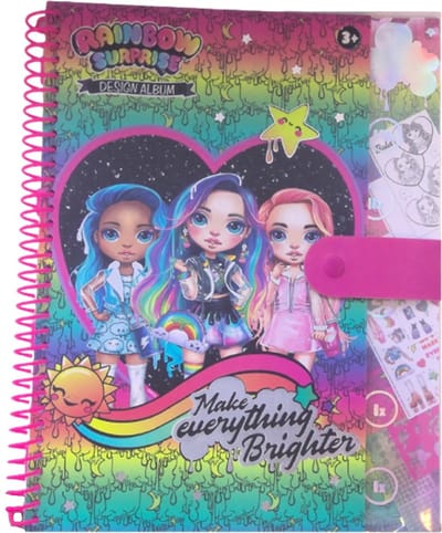 Rainbow Surprise Ontwerpalbum - met stickervellen - kleurplaten - Poopsie Surprise - A4 formaat