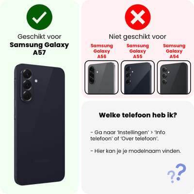 Hoesje Met Screenprotector - Geschikt voor Samsung Galaxy A57 - Luxe Pasjeshouder - Bookcase Portemonee - Flip Case - Kunstleer Book Case - Flipcase - Book Cover - Walletcase - Portemonneehoes - Rosé goud
