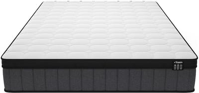 Vente-unique Set 180 x 200 cm licht naturelkleurige bedbodem met opbergruimte + hybride matras met pocketveren met 7 zones en gel met vormgeheugen van 25 cm dik - TOLCA van YSMÉE
