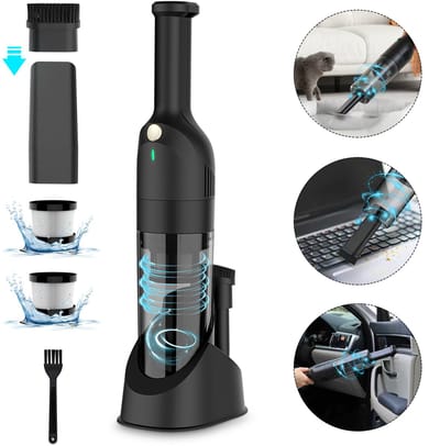 Grenintol H6X - Handstofzuiger Oplaadbaar - Kruimelzuiger Snoerloos - Auto Stofzuiger Draadloos - Krachtige Zuigkracht 25000Pa - Voor Thuis & Auto - Opzetstukken en Extra HEPA Filter - Compact - Geschikt Voor Huisdierharen