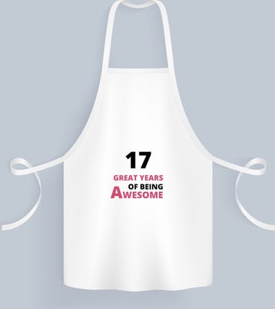 Akyol - 17 great years of being awesome Keukenschort - Hoera 17 jaar - iemand die 17 jaar is geworden - verjaardagscadeau - verjaardag - cadeau - kado - geschenk - gift - goeie jaren - 82 bij 71 cm