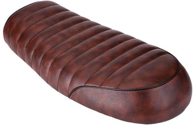 Qiilu Vintage Cafe Racer Motorzadel - PU Leer Bruin/Zwart voor Diverse Honda Modellen