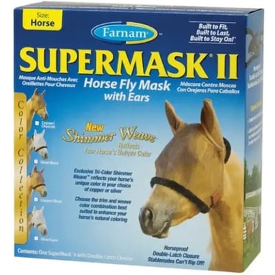 Anti-Vliegenmasker voor paarden zonder oren Farnam Supermask II Xl XL