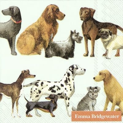 1 Pakje papieren cocktail servetten - Dogs - 20 servetten - Honden - Papieren tafeldecoratie - Decoupage