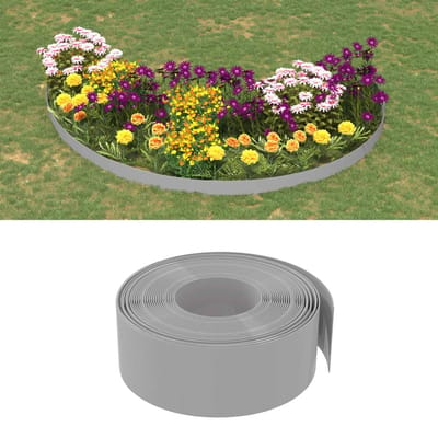 vidaXL - Tuinranden - 3 - st - 10 - m - 20 - cm - polyetheen - grijs