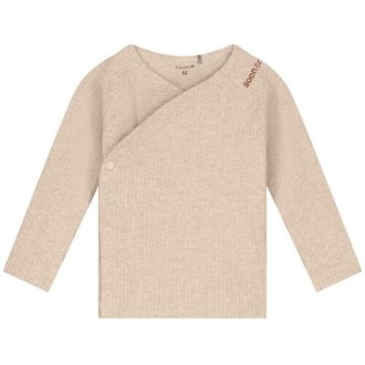 Prénatal newborn overslagshirt rib Light Sand Melange 44 unisex