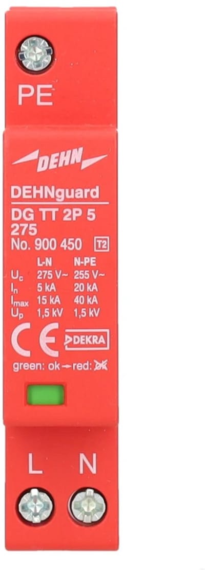 Dehn guard overspanningsbeveiliging type 2 1P+N (TT, TN) 15kA DIN-rail (900450)