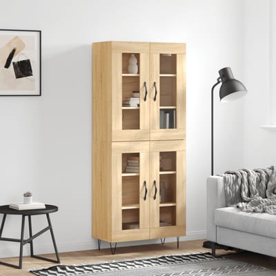 vidaXL - Hoge - kast - 69,5x34x180 - cm - bewerkt - hout - sonoma - eikenkleurig