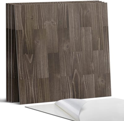 Coloray Wandpanelen Zelfklevend - Patroon van houten planken Zelfklevende Wandpanelen - 50 cm x 50 cm - Zwart Wandpaneel PVC - 5 stuks - Texturen Wandpanelen Zelfklevend - Wandbord Keuken - Wandpaneel Badkamer