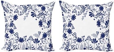 ABAKUHAUS Marine Kussenhoes Set – 2x50x50 cm – Dubbelzijdig bedrukt – Indigo