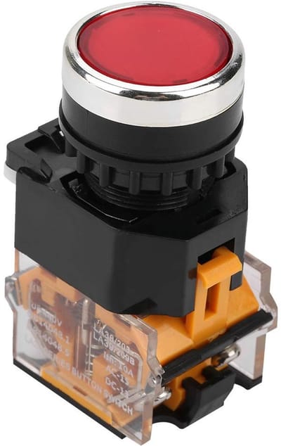 Allecto - Self-locking push button switch - 10A 220V - Duurzaam - Rood - Betrouwbaar - Perfect voor schakelingen - Voor dagelijks gebruik