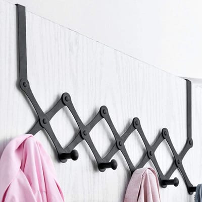 Dailygoods- Deurkhaak Telescopisch Design - Roestvrij Staal - Antislip - Opvouwbaar - Multifunctioneel - Ruimtebesparend - Deurklem