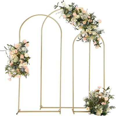 Bruiloft boog standaard - Metalen frame boog - Feest decoratie - Veelzijdige toepassing - 120 x 220 cm - Goud
