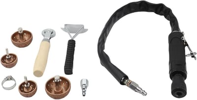 Bandenreparatieset - Bandenpolijstwielset - Bandonderhoud - Geharde wolfraamlegering - 37 x 15 x 7 cm - Grijs