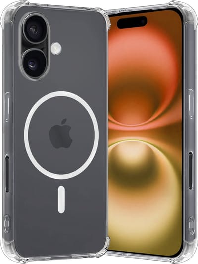 Hoes - Geschikt voor Apple iPhone 16 Plus - Magsafe Compatible - Sterk & Shockproof - Back Cover - Shock Proof Case - Telefoon Hoesje Shockproof - Transparant