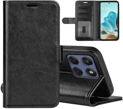 MobyDefend Hoesje - Geschikt voor Motorola Edge 60 / Motorola Edge 60 Fusion - Wallet Book Case (Sluiting Achterkant) - Zwart