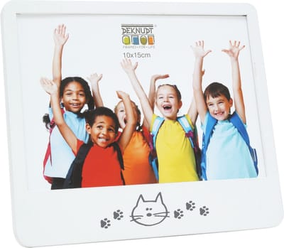 Deknudt Frames fotolijst S68KK1  E1F - wit - kat motief - 10x15 cm