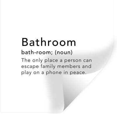 Muurstickers - Sticker Folie - Spreuken - Quotes - The only place a person can play on a phone in peace - Bathroom - 100x100 cm - Plakfolie - Muurstickers Kinderkamer - Zelfklevend Behang XXL - Zelfklevend behangpapier - Stickerfolie