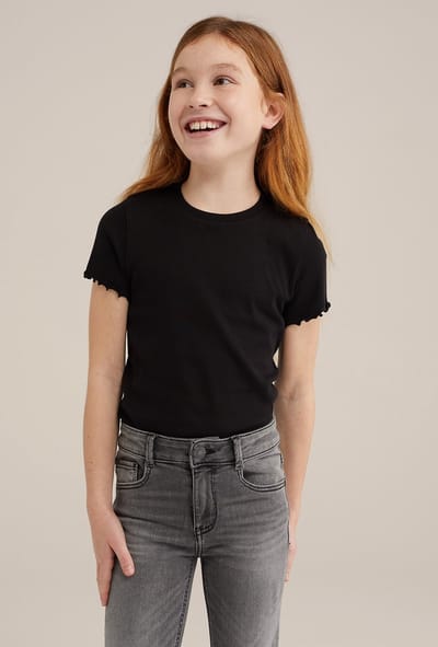 WE Fashion Meisjes geribd T-shirt, 2-pack
