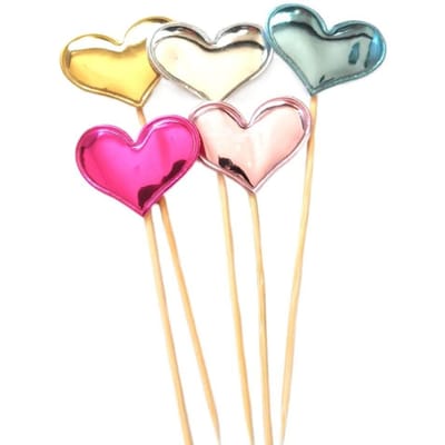 50 STUKS Kleurrijke Taarttopper Creatief Liefdeshart Vormige Taartvlaggetje Simpel Schattige Cupcake Decoratie Voor Babyborrel