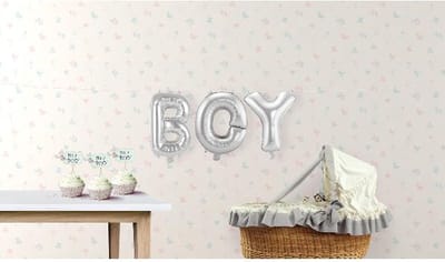 Folat - Folieballon 'Boy' Zilver - 36 cm
