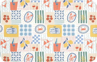 WC mat 80x50 cm - Antislip - Illustratie - Patroon - Grafisch - Kleur - Toiletmat - Vloermat - Douchemat - Toilet tapijt - Toiletmatten
