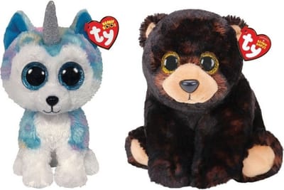 Ty - Knuffel - Beanie Buddy - Helena Husky & Kodi Bear