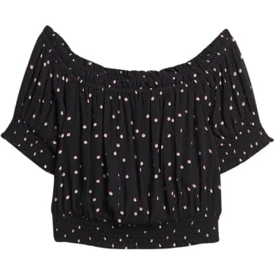 Superdry - Korte top met korte mouwen en smokwerk - Dames - Tops