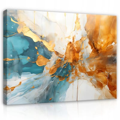 WALLARENA - Canvas schilderij - 100x70 cm - abstract marmer ontwerp voor slaapkamer en woonkamer