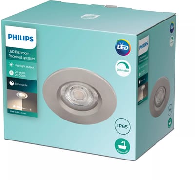Philips Dive badkamerinbouwspot - 1-lichts - nikkel