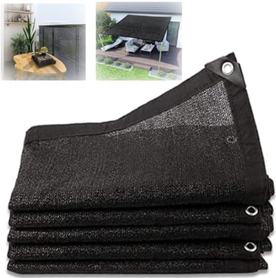 VHV-Schaduwdoek - Zonnedoek - Winddoek - Schaduwnet - UV-bestendig - Waterdoorlatend - Voor tuin, kweekkas en balkon - Plantenbescherming - 200*200cm - Zwart