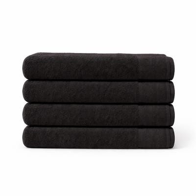 Saphira FRESH Handdoeken – 30x50 cm – Set van 4 – Zwart – 100% Katoen – Ultra Zacht – Hoog Absorptievermogen – Sneldrogend – Hotelkwaliteit