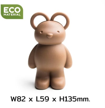 Qualy Teddy Bear Schaar, Schaarhouder, Papiergewicht en Magneten voor het Vasthouden van Paperclips Bruin, Gerecycled ABS + PP W82×L59×H135mm 200g