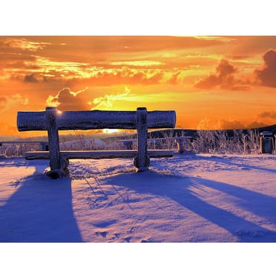 Diamant borduurwerk winterlandschap foto's van strass diamant schilderij volledige boor Home Decor 20X30CM orange