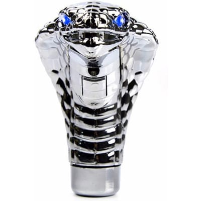 Pookknop Versnellingspook Auto LED Cobra Hoofd Handmatig Automatische Schakelhendel Nieuwigheid Gereedschap Universeel Gebruik LED Blauw Auto white