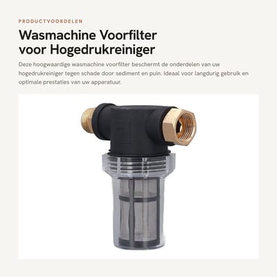 Dailygoods- Voorfilter - Waterfilter voor Hogedrukreiniger - Sedimentfilter - Inline-sedimentfilter - 3/4 Inch Binnendraad - Bescherming Onderdelen