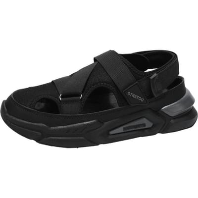 Modeontwerper Herensandalen Ademende Casual Schoenen voor Heren Buiten Antislip Strandsandalen Nieuwe Heren Platform Sandalias 40 black