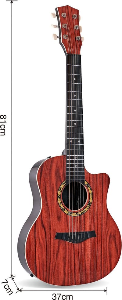WK Kids -32 inch Gitaar met een extra set gitaarsnaren & Tuner -81*34*9cm-Kinderen hebben het plezier om te spelen - Kinder Gitaar-Kinder Muziekinstrument-Donkerbruin
