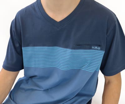 MEQ Heren Shortama - Pyjama Set - Zijzakken - Donker Blauw - Maat XXL
