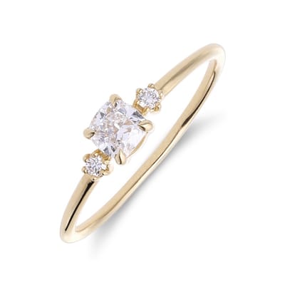 Lucardi Dames 14 karaat geelgouden ring met labgrown diamant 0,415ct voor dames - Ring - 14 Karaat Goud - Goud - 18 / 57 mm