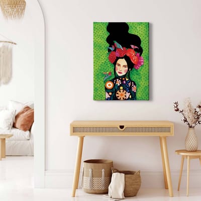 Canvas print DD123179 WellKeptSecret A.S. Création 0,5 x 0,7 m Groen Kantoor Hal/Gang Keuken Slaapkamer Woonkamer
