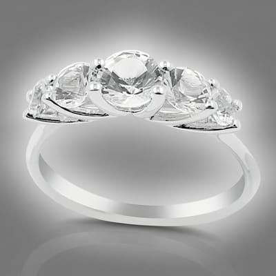 Cavill - Zilveren Ring met 1,049 ct Danburiet Mexicaans - 925 Sterling Zilver - Ronde Briljantslijp - Elegante Bezelzetting Eenheid