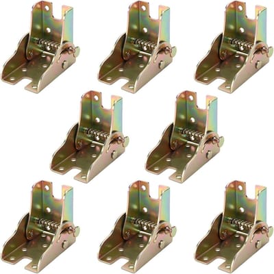 Dailygoods- Klapscharnier 8 Stuks - Inklapbare Scharnieren - Vergrendeling 90 Graden - Metalen Scharnieren - Duurzaam IJzer - Afmetingen 46 x 65 x 58 mm - Meubelscharnier