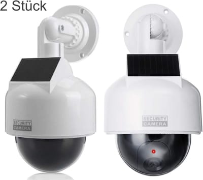 Dome Beveiliging - Nep Camera Set - Diefstal Preventie - Zonne-energie Werking - Pakket 2 Stuks - Wit