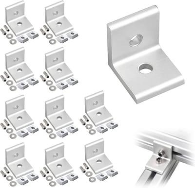Set van 10 Aluminium Profielen met Bevestigingsmateriaal en Hoekverbindingen voor Industriële Constructies