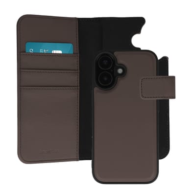 imoshion Hoesje - Geschikt voor Apple iPhone 17 - Uitneembare 2-in-1 Luxe Bookcase - Bruin