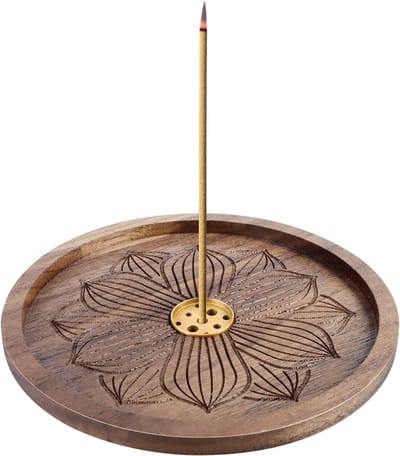 Solidchoice - Houten Lotus Wierookhouder met 6 Gaten