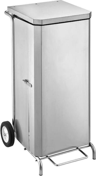 SARO Vuilniszakhouder MSH100 – RVS – Voor 100–130L zakken – Met pedaal & frontopening – Hygiënisch & professioneel – Bestel nu!